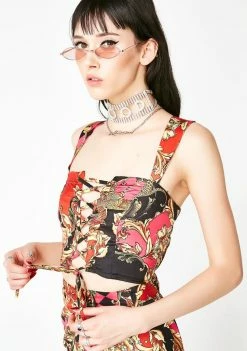 Jaded London Crop Lace Up Bustier Top Tops