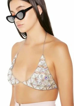 Jaded London Iridescent Jeweled Bra Tops