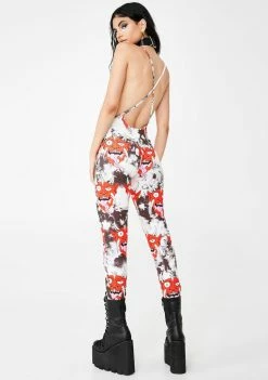 Jaded London Devil Print Square Neck Catsuit