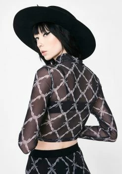 Jaded London Tops Barbwire Mesh Top