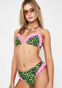 Jaded London Leopard Thong Bikini Bottoms