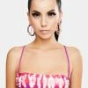 Jaded London Swim Tie Dye Print Bandeau Bikini Top