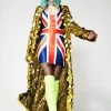 Jaded London Gold Hologram Sequin Kimono Outerwear