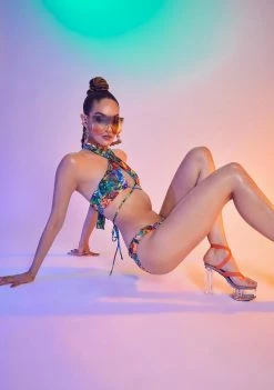 Jaded London Castaway Island Print Multi Way Bikini Top