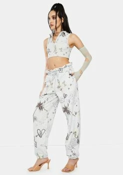 Best Sale π Jaded London Bottoms Doodle Graffiti Paperbag Waist Joggers π― 7 Jaded London Bottoms Doodle Graffiti Paperbag Waist Joggers