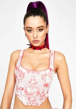 Jaded London Pink Tattoo Corset Bikini Top