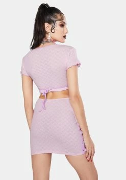 Jaded London Tops Pink Heart Cut Out Jersey Wrap Top