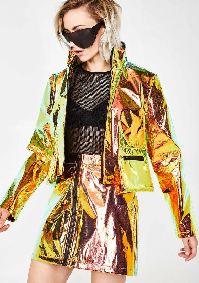 Best Sale π Jaded London Copper Crinkle Foil Mini π Skirt π 4 Jaded London Copper Crinkle Foil Mini Skirt