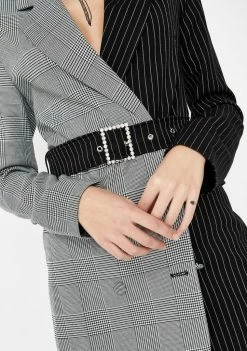 Jaded London Half & Half Blazer Dress With Diamante Belt