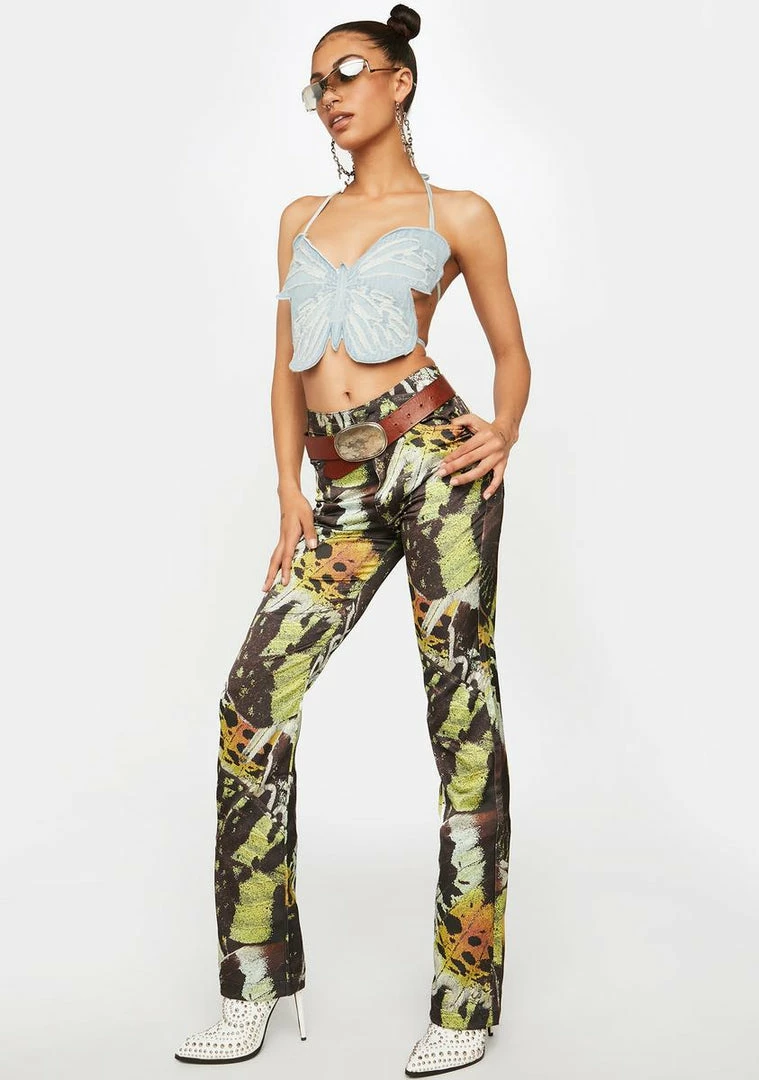 Budget 😍 Jaded London Aurora Satin Butterfly Trousers ⌛ 4 Jaded London Aurora Satin Butterfly Trousers