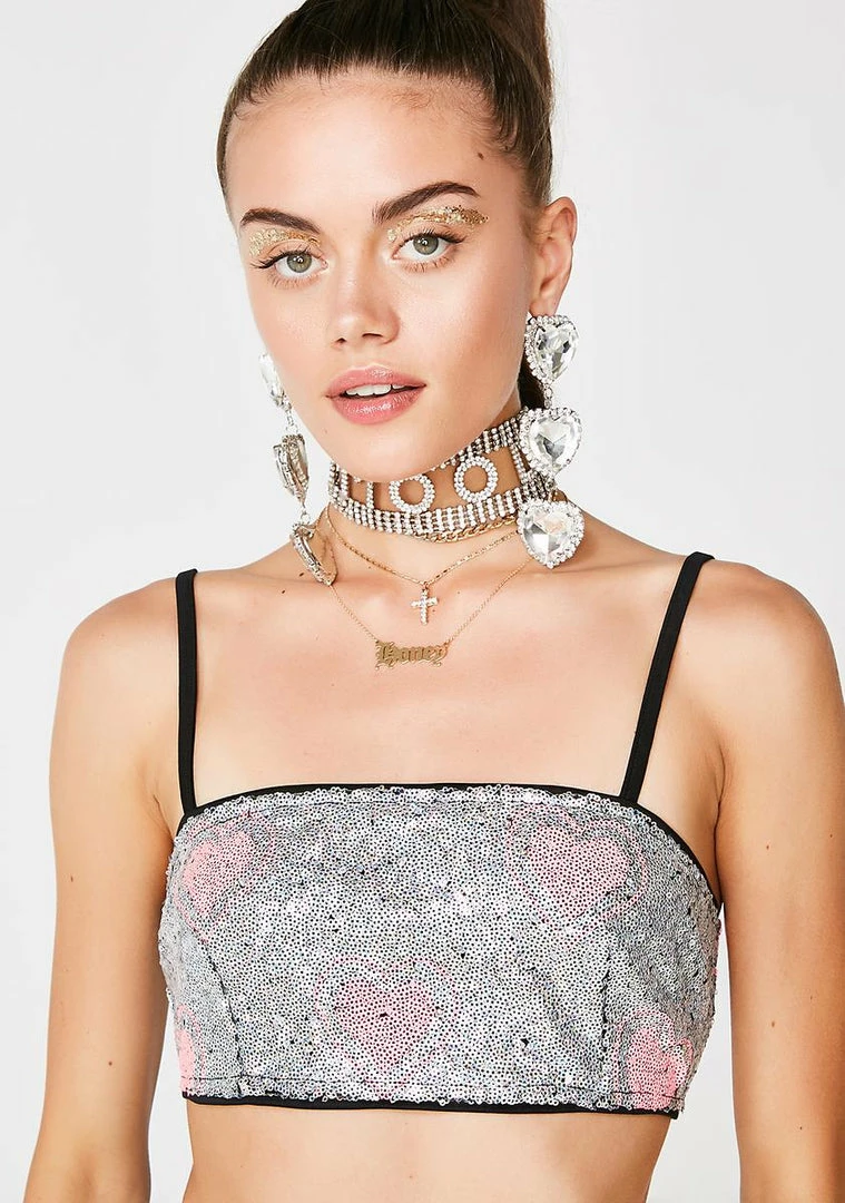 Cheap ๐ Jaded London Heart Sequin Crop Top ๐คฉ 3 Jaded London Heart Sequin Crop Top