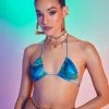 Jaded London Swim Marble Print Recycled Triangle Bikini Top