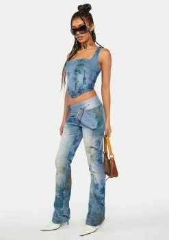 Jaded London La Rambla Denim Low Rise Jeans