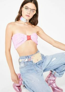 Jaded London Sequin Bandeau Buckle Top Tops