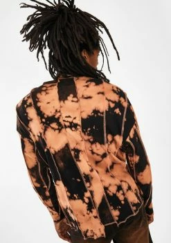 Jaded London Tops Bleached Exposed Seam Long Sleeve Tee