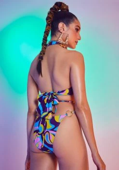 Jaded London Retro Floral O-Ring Bikini Bottoms