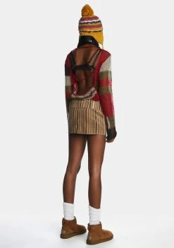 Jaded London Bowery Stripe Cord Mini Skirt