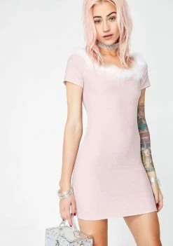 Jaded London Marabau Feather Trim Bandeau Mini Dress Dresses