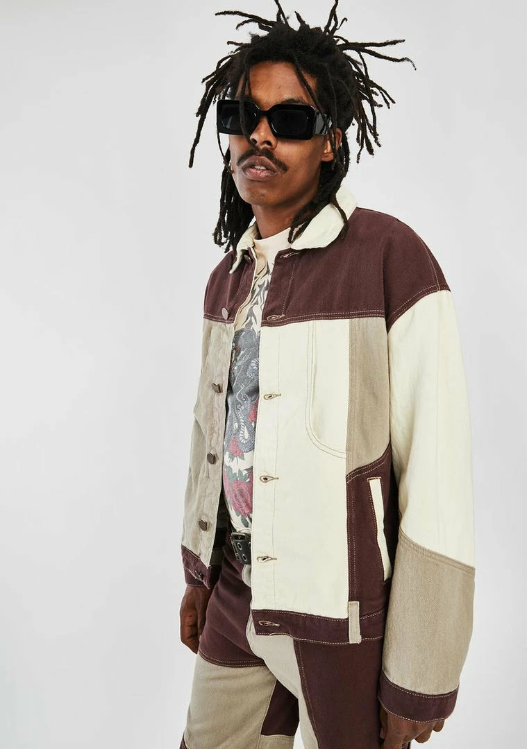 Budget ๐ฅฐ Jaded London Outerwear Brown Patchwork Denim Jacket ๐ฏ 4 Jaded London Outerwear Brown Patchwork Denim Jacket