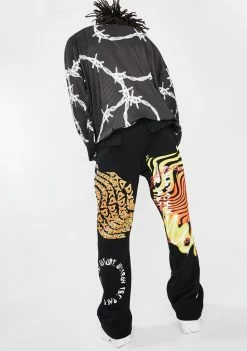 Jaded London Vortex Graffiti Wide Leg Sweatpants Bottoms
