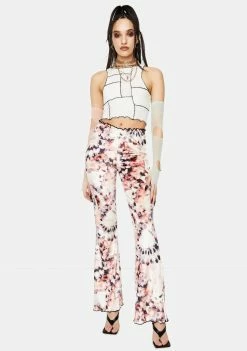 Jaded London Tie Dye Print Bootcut Jersey Trousers
