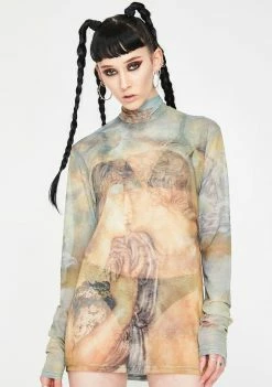 Jaded London Renaissance High Neck Mesh Top