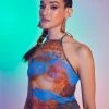Jaded London Tops Heatmap Print 90s Racer Halter Mesh Top