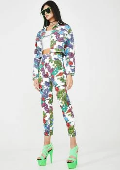 Buy ๐ Jaded London Bottoms White Dragon Print Mom ๐ Jeans ๐ 8 Jaded London Bottoms White Dragon Print Mom Jeans