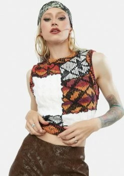 Jaded London Cut And Sew Knitted Vest Tops