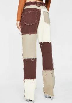 Best deal ๐ Jaded London Brown Patchwork Denim ๐ Jeans ๐ 9 Jaded London Brown Patchwork Denim Jeans
