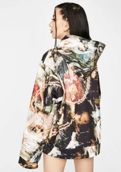 Jaded London Tops Renaissance Script Lace-Up Hoodie