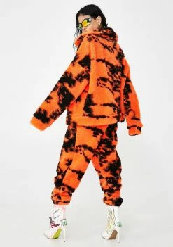 Budget ๐ Jaded London Orange Tie Dye Fleece Jacket ๐ 8 Jaded London Orange Tie Dye Fleece Jacket