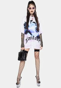Jaded London Fantasy Heart Scene Print Oversized T-Shirt