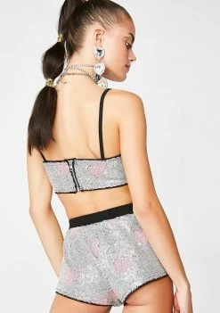 Jaded London Heart Sequin Hot Pants