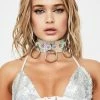 Jaded London Swim Flip Sequin Triangle Bikini Top