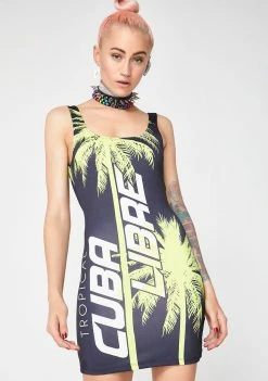 Jaded London Cuba Libre Square Neck Mini Dress