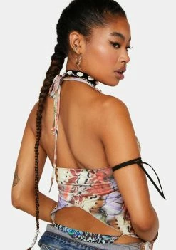Jaded London Tops Allele Butterfly Halter Top