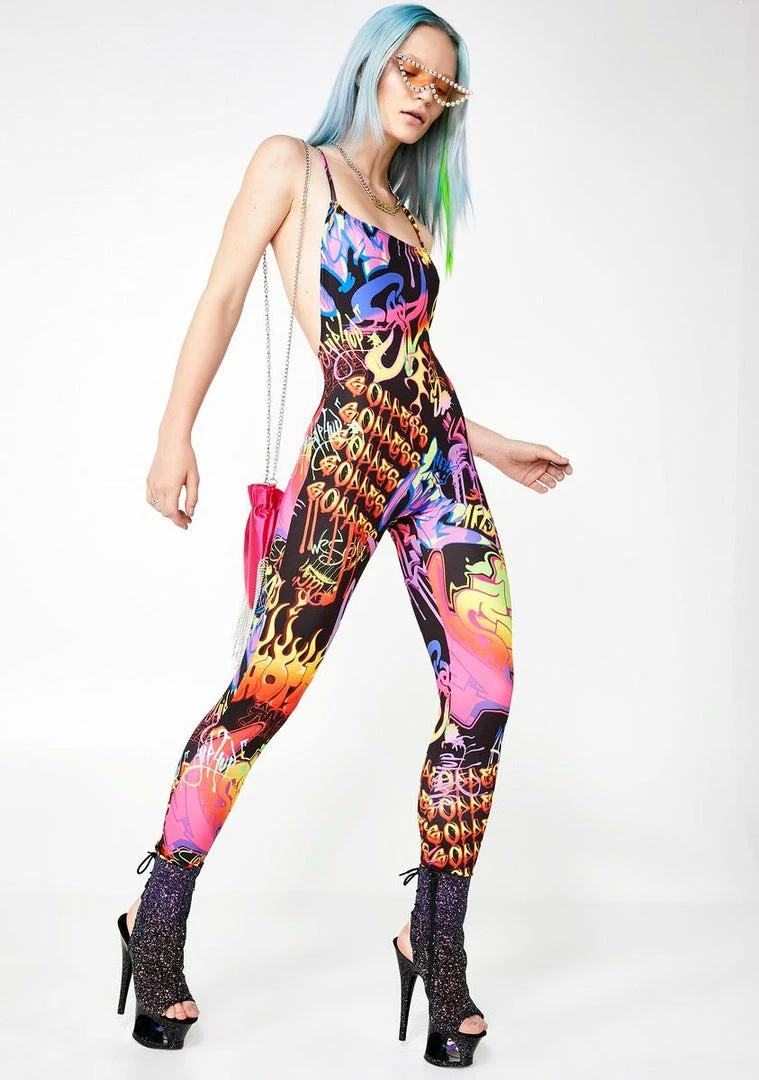 Hot Sale π€© Jaded London Neon Graffiti Catsuit Jumpsuits & Rompers π― 5 Jaded London Neon Graffiti Catsuit Jumpsuits & Rompers