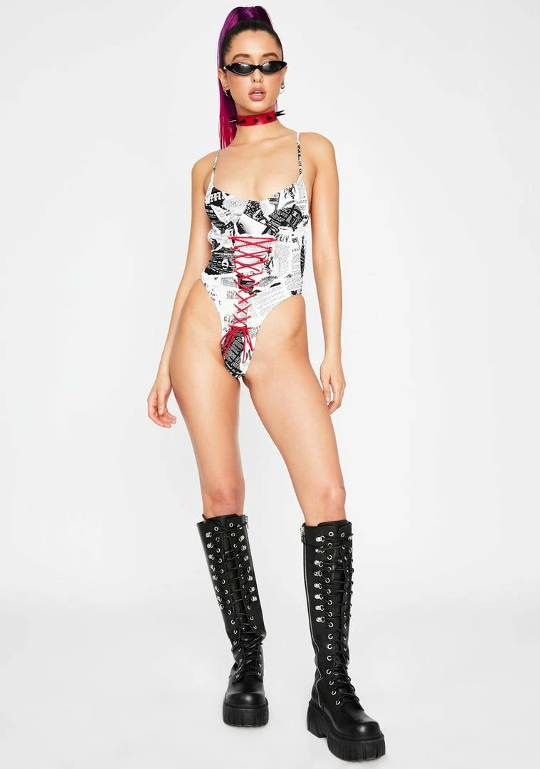 Top 10 β¨ Jaded London Newspaper Print Lace Up π©± Swimsuit π 5 Jaded London Newspaper Print Lace Up Swimsuit