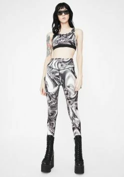 Jaded London Chrome Print High Waist Leggings