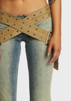 Jaded London Strap Up Stonewash Jeans Bottoms