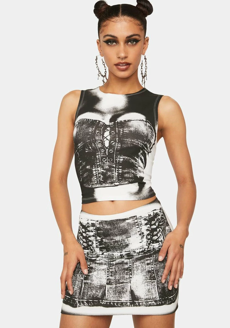 Flash Sale ⭐ Jaded London Bodice Print Mini 👗 Skirt 🛒 4 Jaded London Bodice Print Mini Skirt
