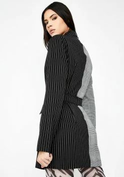 Jaded London Half & Half Blazer Dress With Diamante Belt