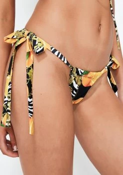 Jaded London Orange Scarf Print Bikini Bottoms Swim