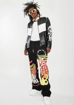 Jaded London Outerwear Tribal Motocross Vegan Leather Jacket