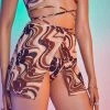 Jaded London Swim Brown Swirl Flower Print Wrap Sarong