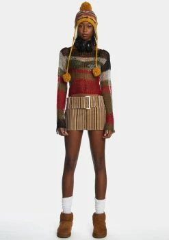 Jaded London Bowery Stripe Cord Mini Skirt