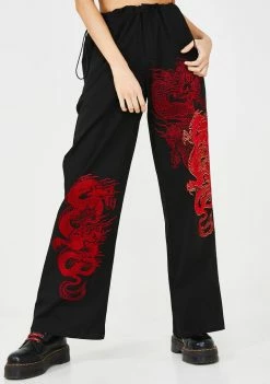 Jaded London Dragon Foil And Flock Drawstring Joggers