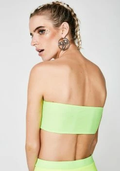 Jaded London Toxic Slogan Bandeau Bikini Top Swim