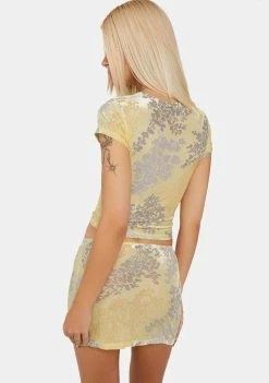 Jaded London Devore Mini Skirt